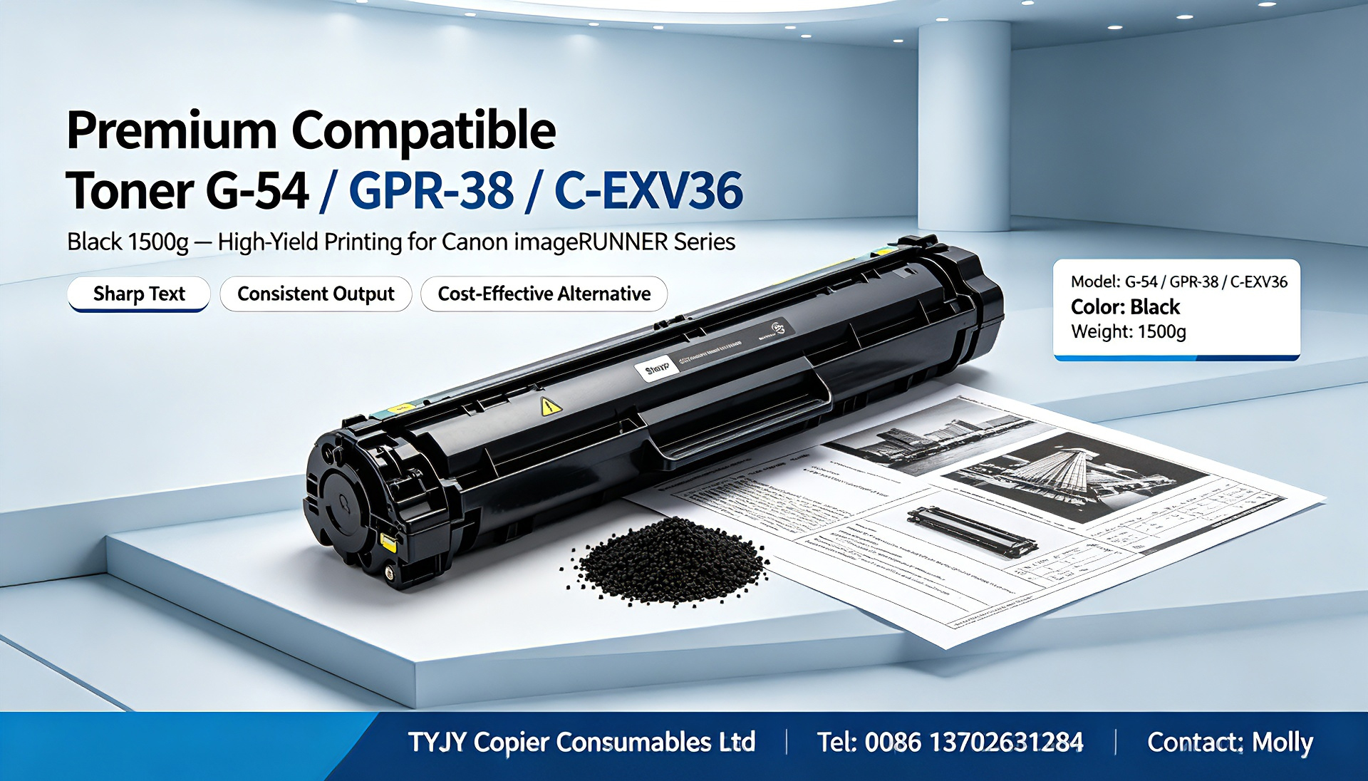Últimos blogs de la empresa sobre Premium Compatible Toner G-54 / GPR-38 / C-EXV36, Black 1500g | High-Yield Toner Cartridge for Canon imageRUNNER 6055, 6