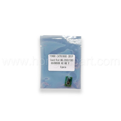Microprocesador del cartucho de tinta para OKI C532DN MC573DN 6K 46490610 46490611 46490609 46490612 Chip Reset Toner Chip Konica Minolta